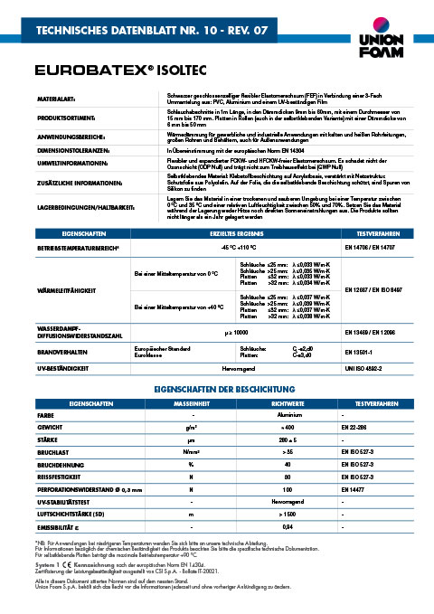 TECHNISCHES DATENBLATT